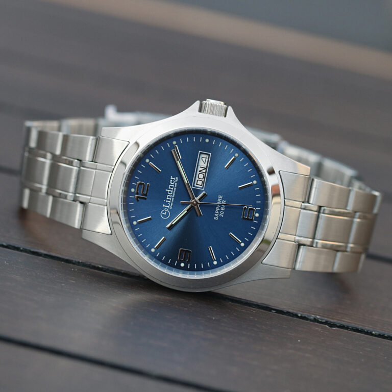 Lindner-Uhren-Chrom-Blau