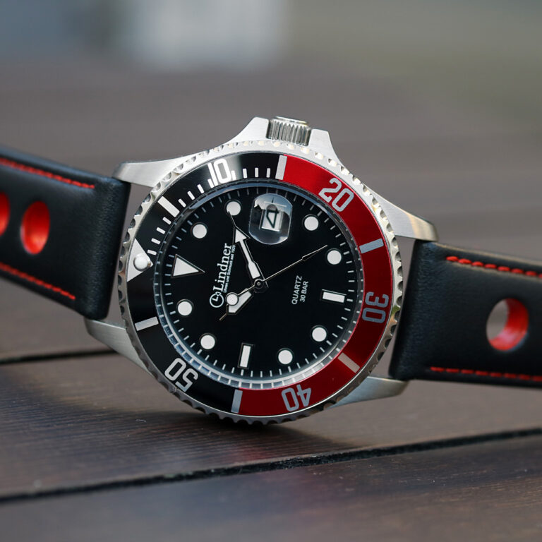 Lindner-Uhren-Diver-Rot-Schwarz
